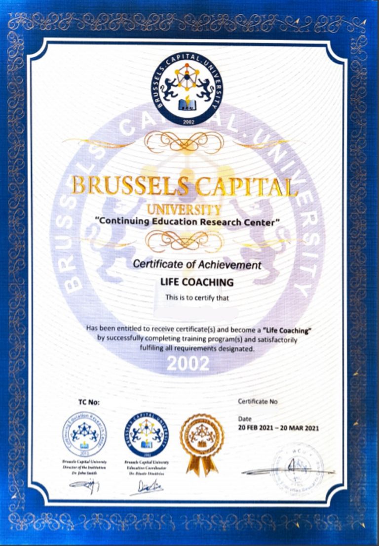 Brussels Capital Universitesi Eğitim sertifikası